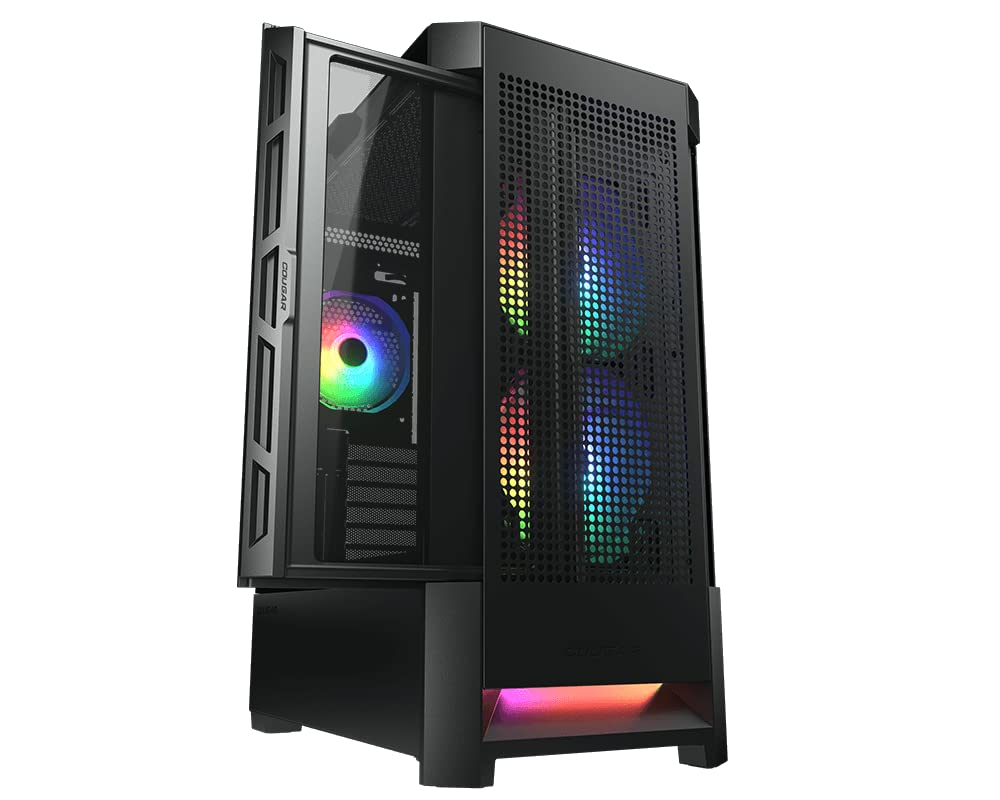 Cougar AIRFACE RGB Mid Tower Case with Brilliant Lighting Scenery and Excellent Cooling Performance (Mesh Front Panel) (Black)