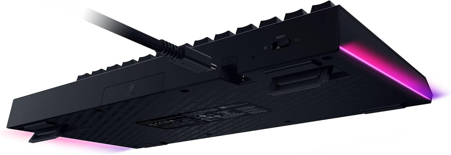 Razer BlackWidow V4 Pro 75% Wireless Gaming Keyboard: OLED Display - True 4K Hz Wireless - Bluetooth - Hot Swappable - Orange Tactile Switches - Command Dial - Snap Tap - Chroma RGB - Wrist Rest