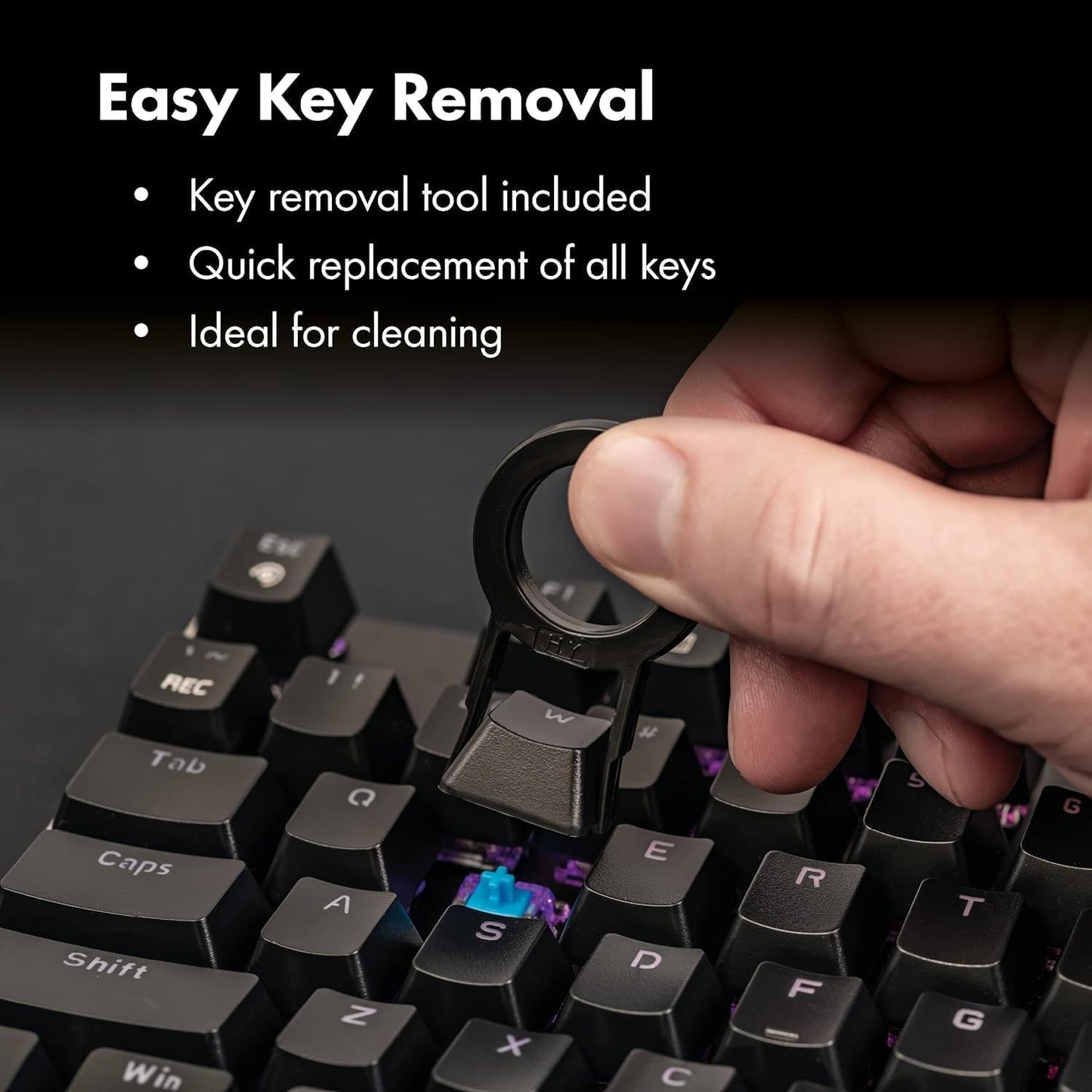 Scorpion V1 Wired Mechanical Gaming Keyboard - USB-A W/USB-C Connection Adaptor – Tactile & Clicky – Brilliant RGB Lighting Customizable Keys & Multimedia Function 104 Keys