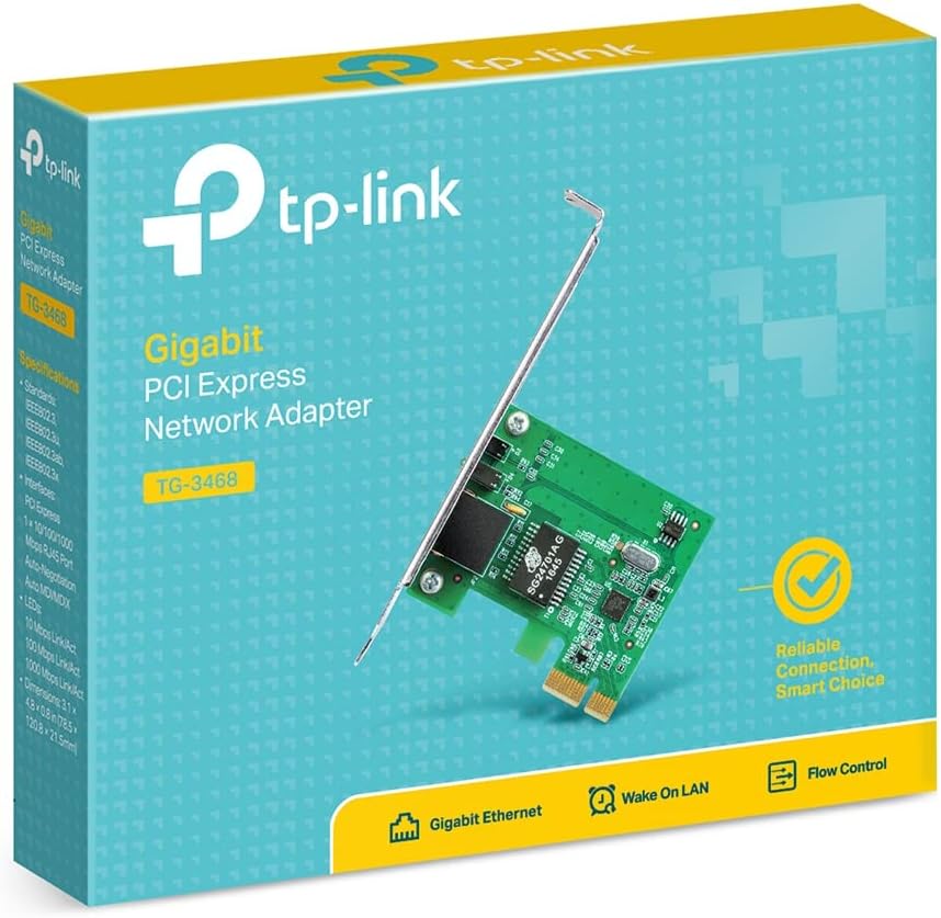 TP-Link 10/100/1000Mbps Gigabit Ethernet PCI Express Network Card (TG-3468), PCIE Network Adapter, Network Card, Ethernet Card for PC, Win10/11 supported
