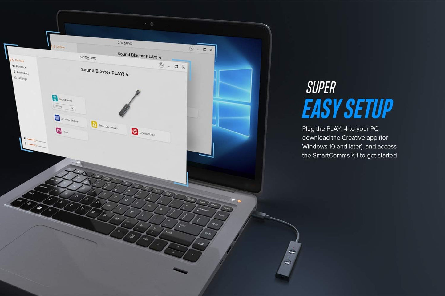 Sound Blaster Creative Game! 4, Hi-Res Audio Adapter, USB-C DAC External Stereo Sound Card for Windows, MAC, Consoles, PC, Phones, Laptops