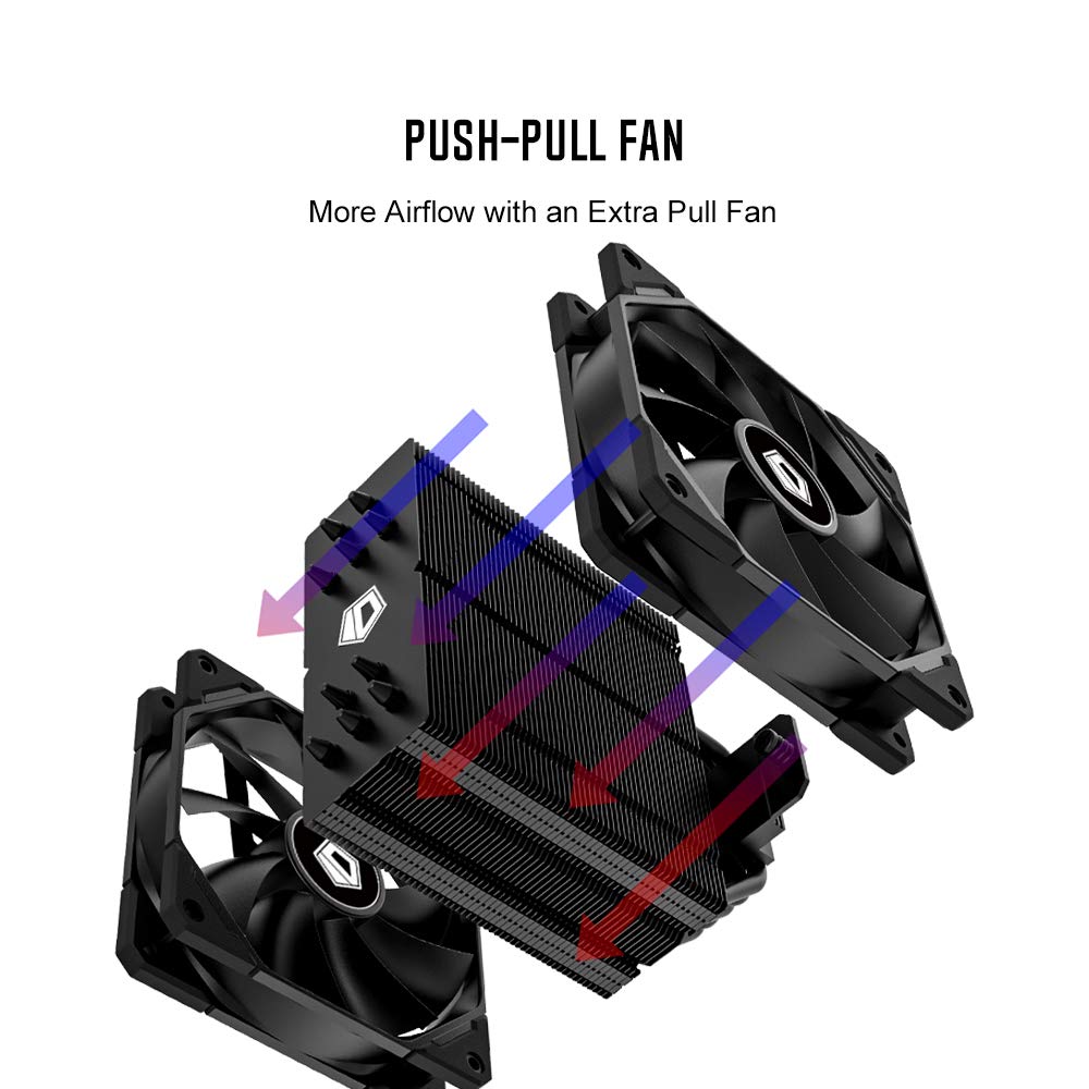 ID-COOLING SE-225-XT BLACK V2 CPU Cooler 5 Heatpipes CPU Air Cooler 2x120mm Push-Pull PWM Fans CPU Fan for Intel/AMD, LGA 1700 Compatible