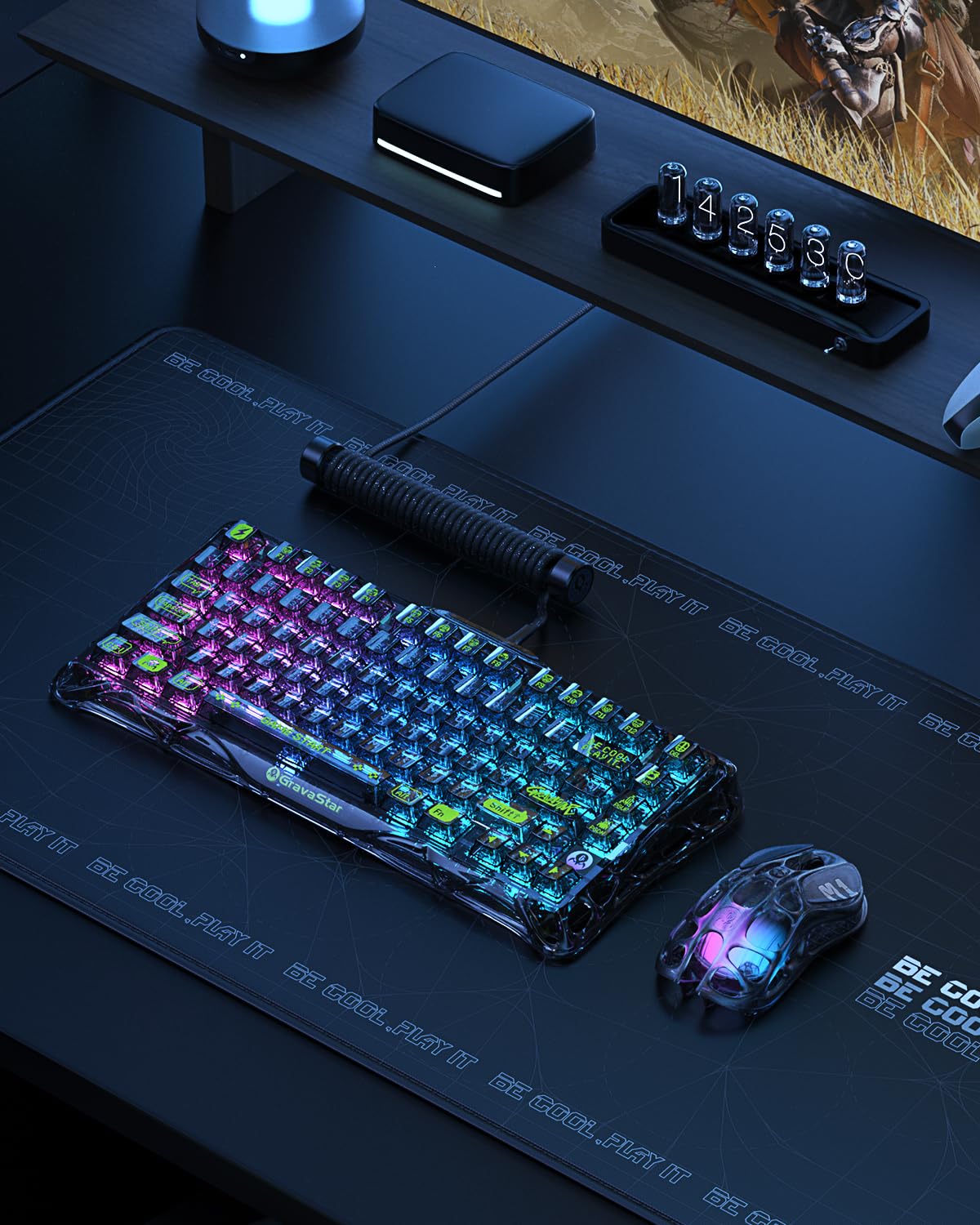 GravaStar Mercury K1 Lite 75% Wireless Gaming Keyboard and Mercury M2 Wireless Gaming Mouse