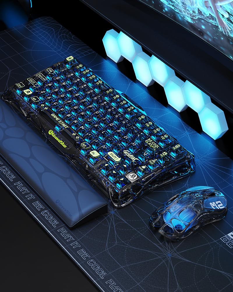 GravaStar Mercury K1 Lite 75% Wireless Gaming Keyboard and Mercury M2 Wireless Gaming Mouse