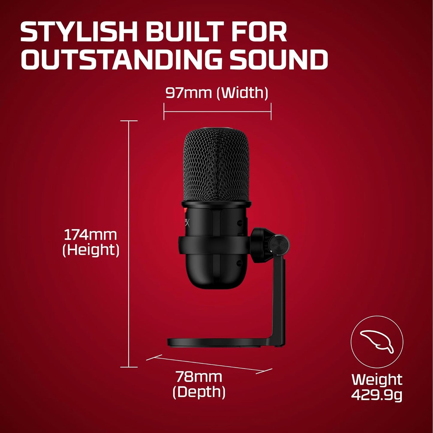 HyperX SoloCast – USB Condenser Gaming Microphone, for PC, PS4, PS5 and Mac, Tap-to-Mute Sensor, Cardioid Polar Pattern, great for Streaming, Podcasts, Twitch, YouTube, Discord,Black
