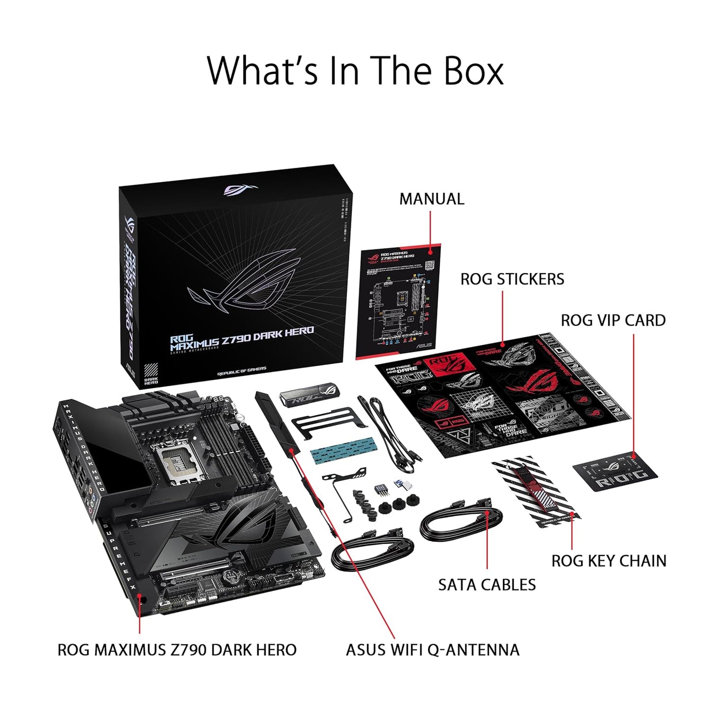 ASUS ROG Maximus Z790 Dark Hero (WiFi 7) LGA 1700(Intel 14th &13th&12th Gen) ATX Gaming Motherboard(PCIe 5.0x16, 5xM.2 Slots,DDR5,2X Thunderbolt 4 Ports, USB Type-C Front-Panel)
