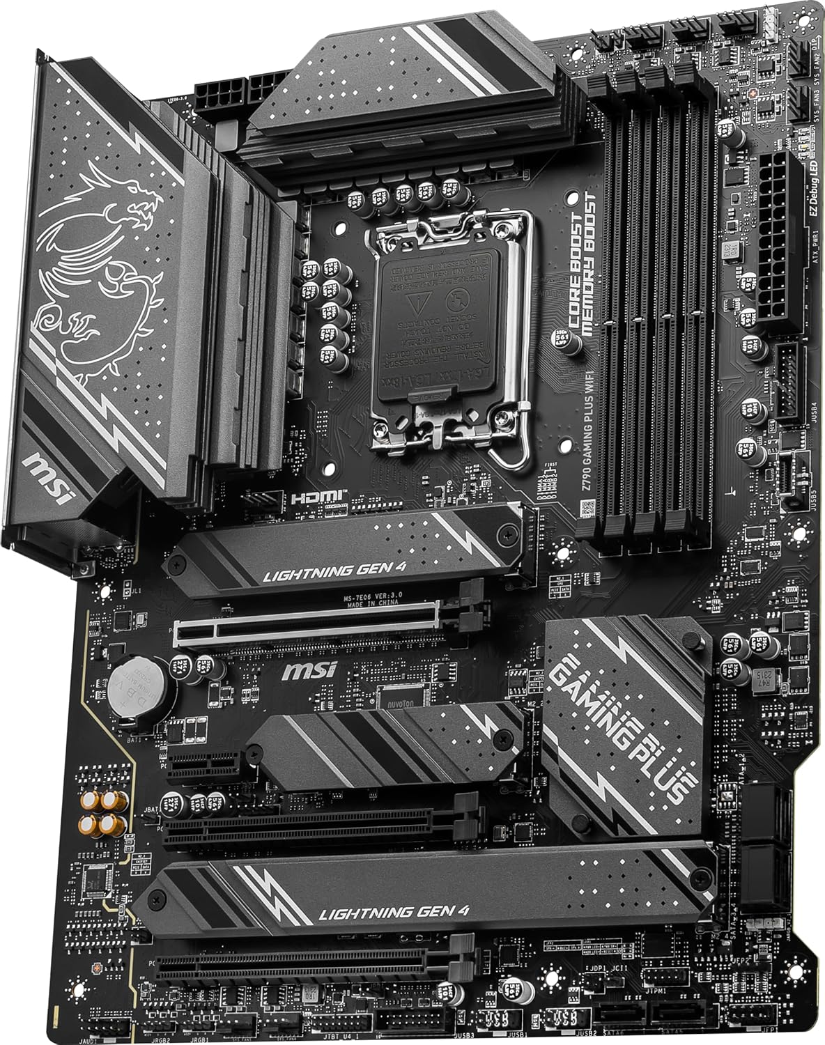 MSI Z790 Gaming Plus WiFi-AMZ Gaming Motherboard (Support 14th/13th/12th Gen Intel Processors, LGA 1700, DDR5, PCIe 5.0, M.2 Slots, 2.5Gbps LAN, USB 3.2 Gen2, Wi-Fi 6E, Bluetooth 5.3, ATX)