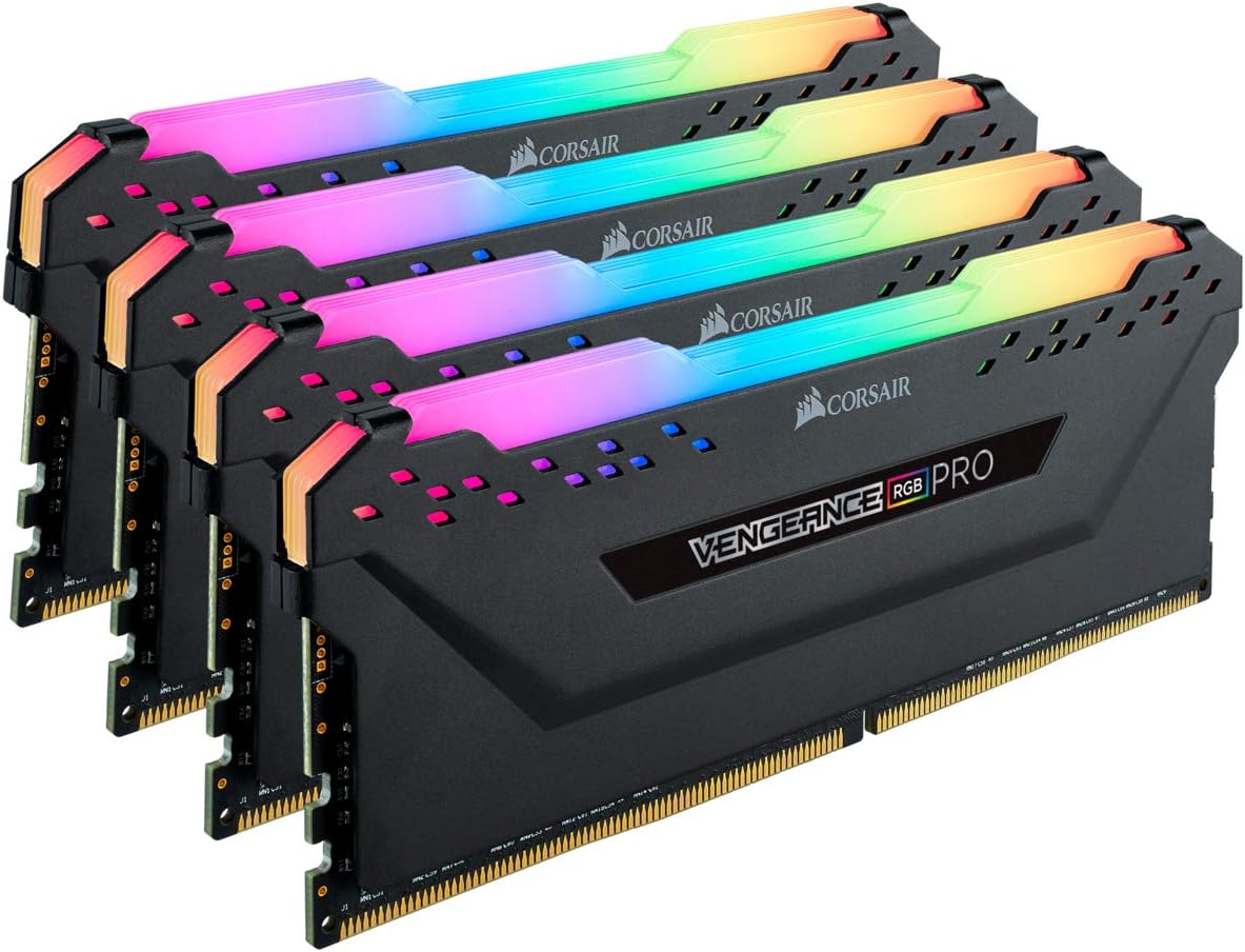 Corsair VENGEANCE RGB PRO 128GB (4x32GB) DDR4 3600 (PC4-28800) C18 Desktop memory – Black