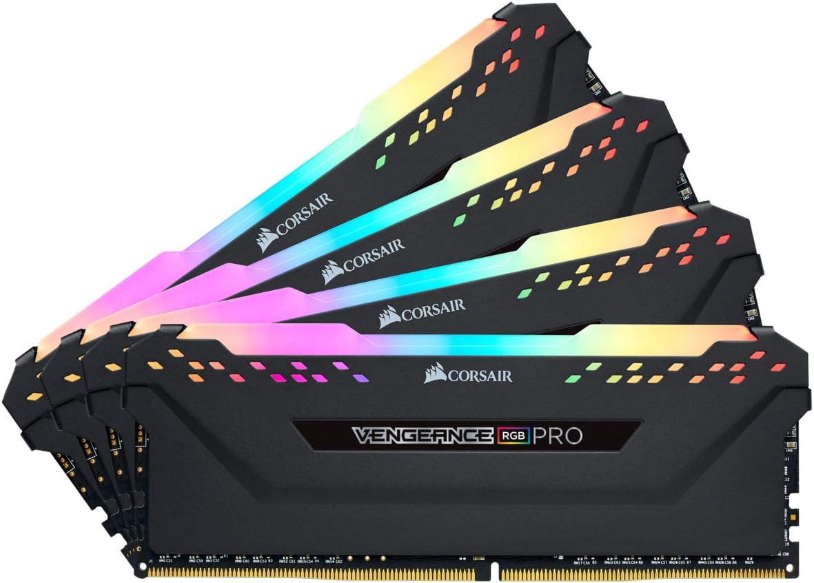 Corsair VENGEANCE RGB PRO 128GB (4x32GB) DDR4 3600 (PC4-28800) C18 Desktop memory – Black