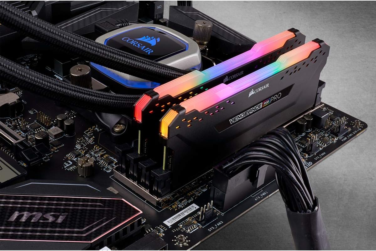 Corsair Vengeance RGB Pro 64GB (2x32GB) DDR4 3200 (PC4-25600) C16 Desktop memory–Black (CMW64GX4M2E3200C16)