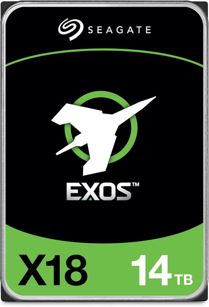 Seagate Exos X18 (14TB/16TB/18TB) Enterprise HDD - CMR 3.5 Inch Hyperscale SATA 6Gb/s, 7200 RPM, 512e and 4Kn FastFormat, Low Latency with Enhanced Caching