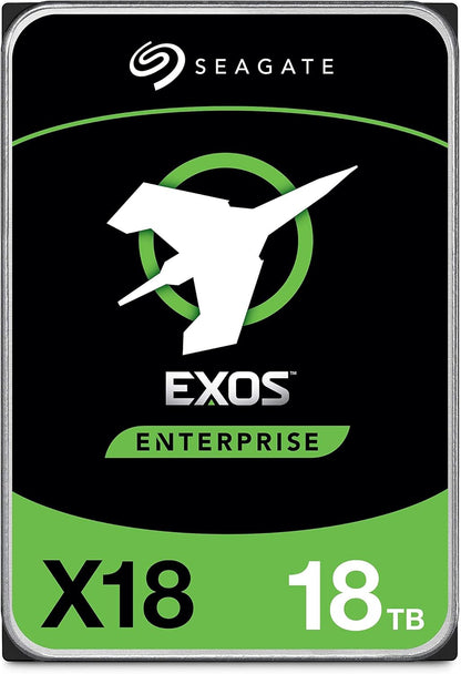 Seagate Exos X18 (14TB/16TB/18TB) Enterprise HDD - CMR 3.5 Inch Hyperscale SATA 6Gb/s, 7200 RPM, 512e and 4Kn FastFormat, Low Latency with Enhanced Caching