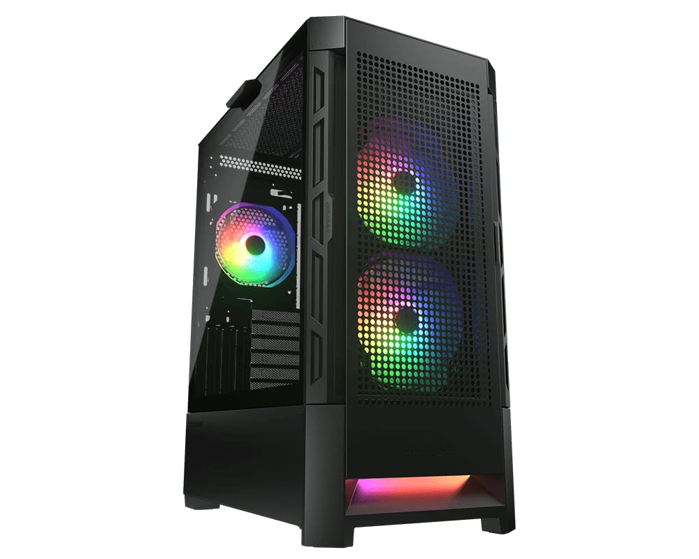 Cougar AIRFACE RGB Mid Tower Case with Brilliant Lighting Scenery and Excellent Cooling Performance (Mesh Front Panel) (Black)