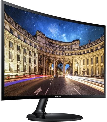 SAMSUNG 27 Inch Curved Computer Monitor, LC27F390FHNXZA LED 60Hz Full HD 1080P Gaming Slim Design for Home &Office, Wholesalehome Mouse Pad Included