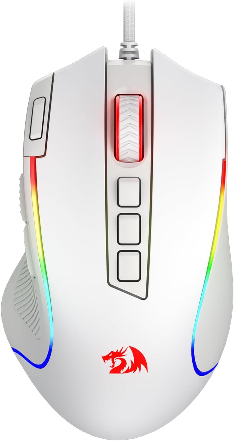 Redragon M612 Predator RGB Gaming Mouse, 8000 DPI Wired Optical Mouse with 11 Programmable Buttons & 5 Backlit Modes, Software Supports DIY Keybinds Rapid Fire Button