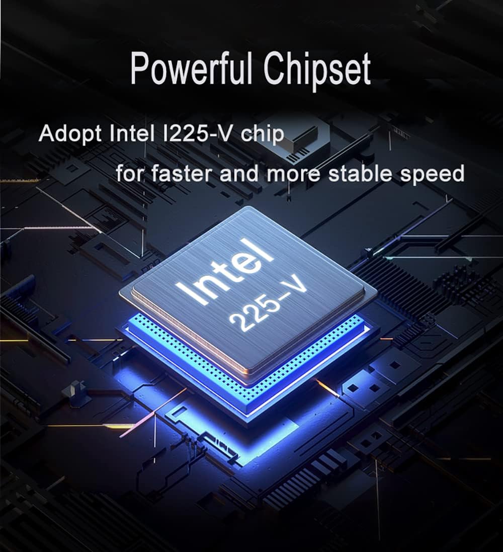 Dual PCIe 3.1 2.5GBase-T Network Adapter with Intel I225-V 2500/1000/100Mbps PCI Express Gigabit Ethernet NIC Card RJ45 LAN Controller for Windows 10/11 with Low Profile Bracket