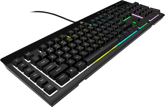 Corsair K55 RGB PRO Membrane Wired Gaming Keyboard – IP42 Dust and Spill-Resistant – 6 Macro Keys with Elgato Integration – iCUE Compatible – QWERTY NA – PC, Mac, Xbox – Black