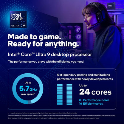 Intel Core Ultra 9 285K Arrow Lake 24-Core (8P+16E), LGA 1851, 125W Unlocked Desktop Processor for Z890 Motherboard BX80768285K Plus Mavark Pen Light (Intel Core Ultra 9)