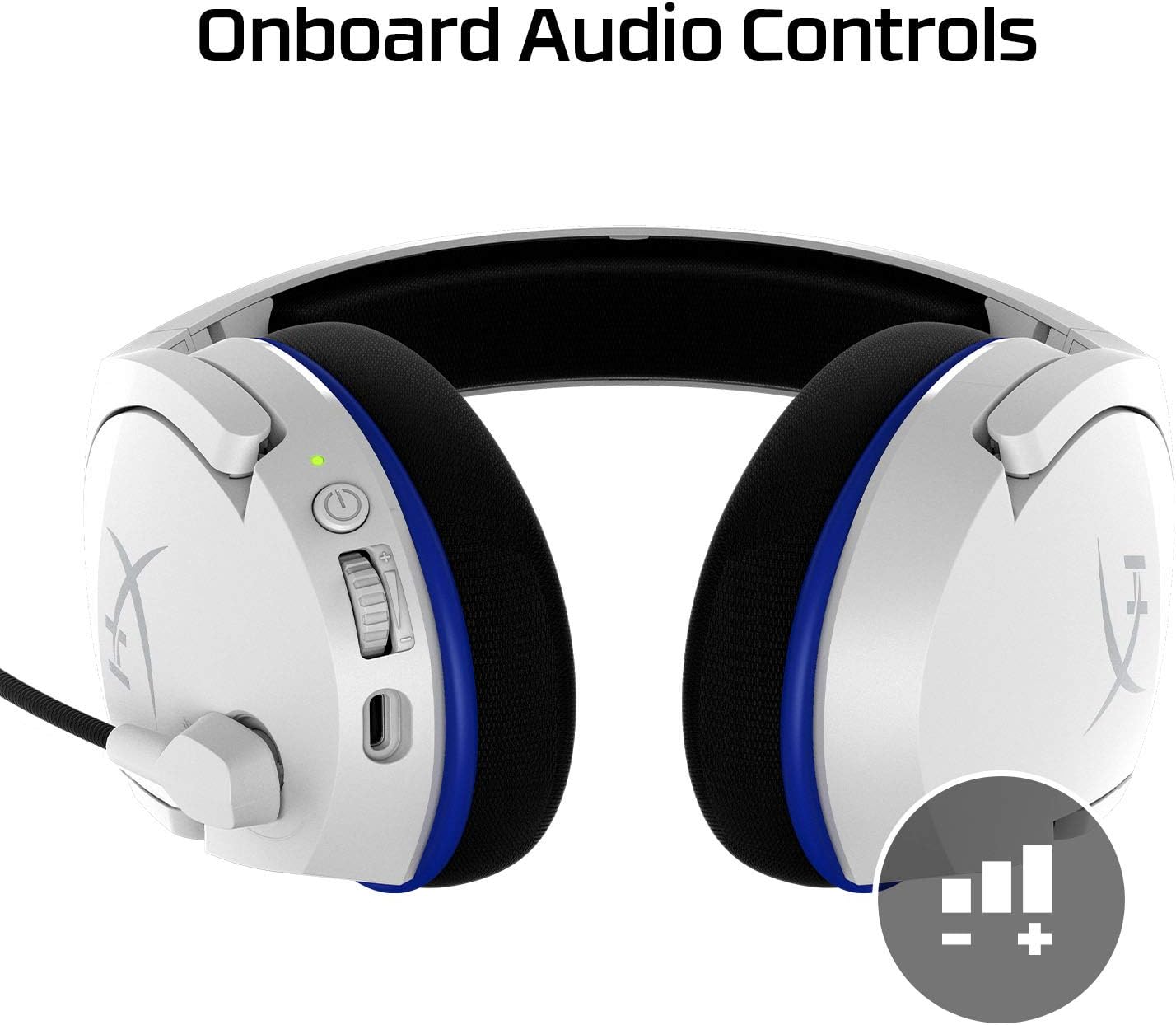 HyperX HHSS1C-KB-WT/G Cloud Stinger Core – Wireless Gaming Headset, for PS4, PS5, PC, Lightweight, Durable Steel Sliders, Noise-Cancelling Microphone - White