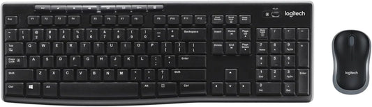 Logitech MK270 Wireless Keyboard and Mouse Combo for Windows, 2.4 GHz, 8 Multimedia Keys, PC, Laptop, Wireless Keyboard Compact Mouse Combo - Black