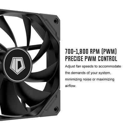 ID-COOLING SE-225-XT BLACK V2 CPU Cooler 5 Heatpipes CPU Air Cooler 2x120mm Push-Pull PWM Fans CPU Fan for Intel/AMD, LGA 1700 Compatible