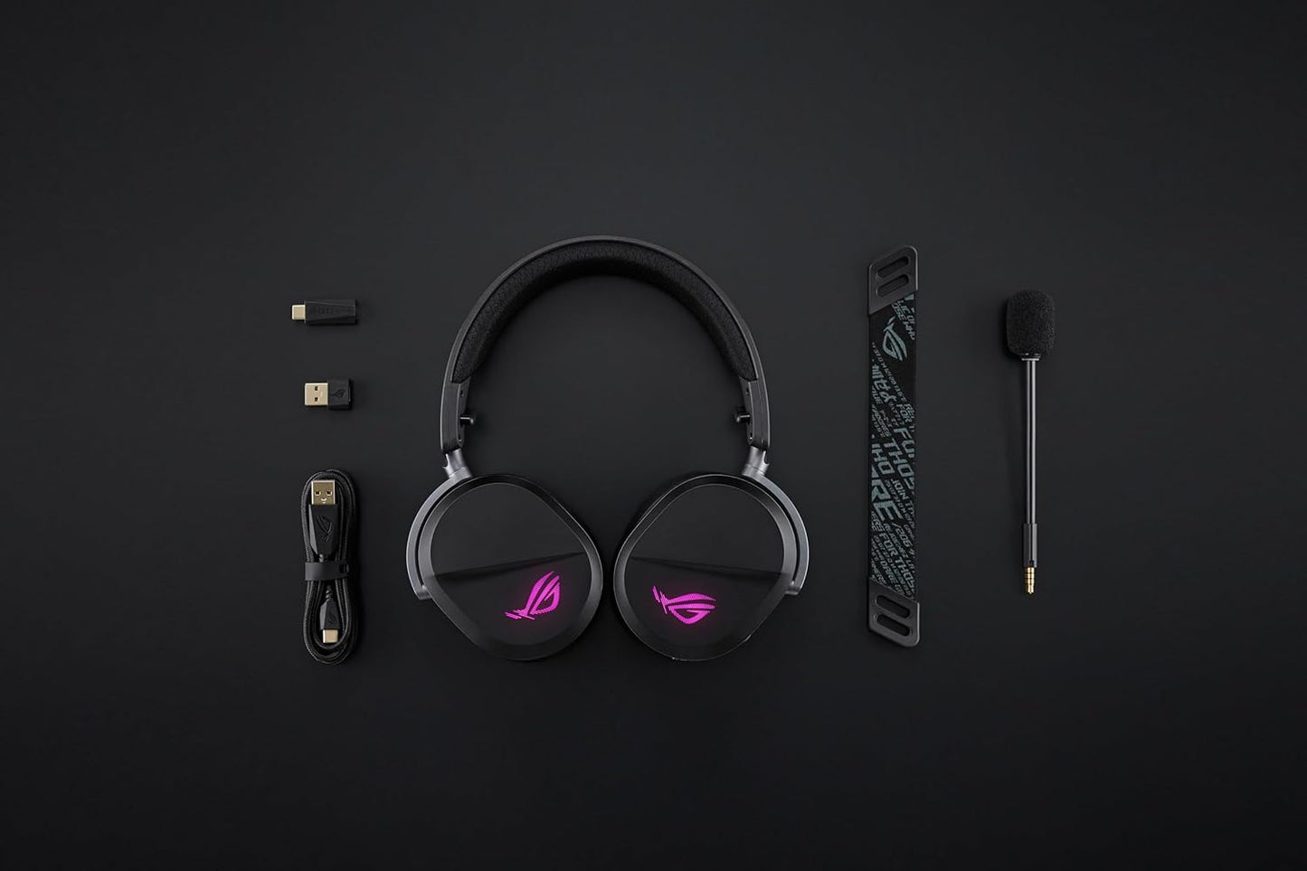 ASUS ROG Pelta Wireless Gaming Headset (BT, ROG SpeedNova 2.4GHz, USB-C, Lightweight 309g, 50mm ROG Titanium-Plated Drivers, 10mm Super-Wideband Mic, RGB, 70HR Battery, for PC, Switch, PS5)- Black