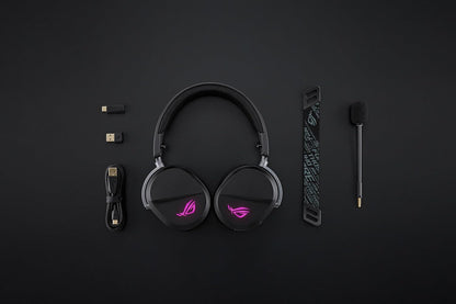 ASUS ROG Pelta Wireless Gaming Headset (BT, ROG SpeedNova 2.4GHz, USB-C, Lightweight 309g, 50mm ROG Titanium-Plated Drivers, 10mm Super-Wideband Mic, RGB, 70HR Battery, for PC, Switch, PS5)- Black