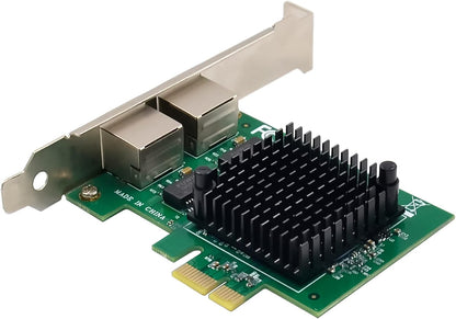 Dual PCIe 3.1 2.5GBase-T Network Adapter with Intel I225-V 2500/1000/100Mbps PCI Express Gigabit Ethernet NIC Card RJ45 LAN Controller for Windows 10/11 with Low Profile Bracket