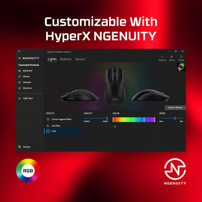 HyperX Pulsefire Haste 2 – Wired Gaming Mouse- Ultra Lightweight, 53g, 8000Hz Polling Rate, Precision Sensor, Hyperflex 2 Cable, Plug and Play – Black or White