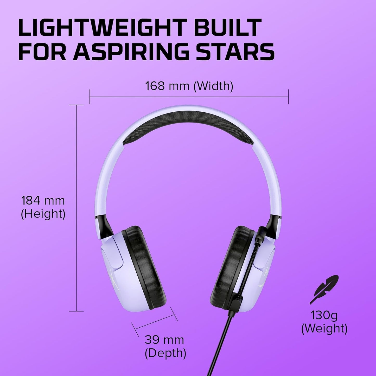 HyperX - Cloud Mini Wired Headset for PC, PS5, PS4, Xbox Series X|S, Xbox One, Nintendo Switch, Chromebook, and Mobile - Lavender or Black Option