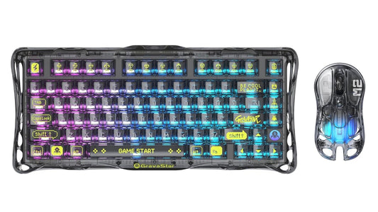 GravaStar Mercury K1 Lite 75% Wireless Gaming Keyboard and Mercury M2 Wireless Gaming Mouse