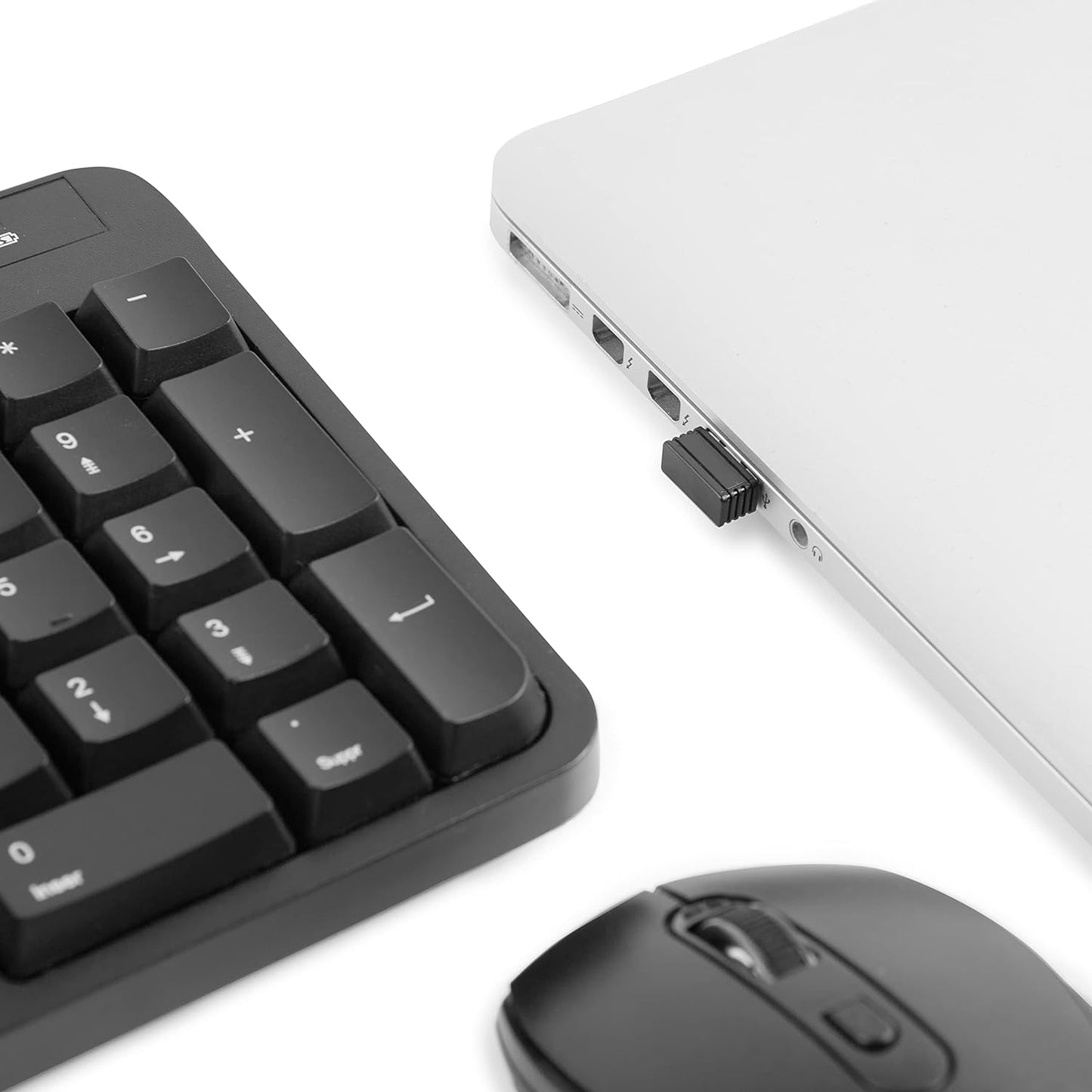 Ergonomic Wireless Keyboard and Mouse Combo for Comfortable PC and Laptop Use, 2.4 GHz USB, Black