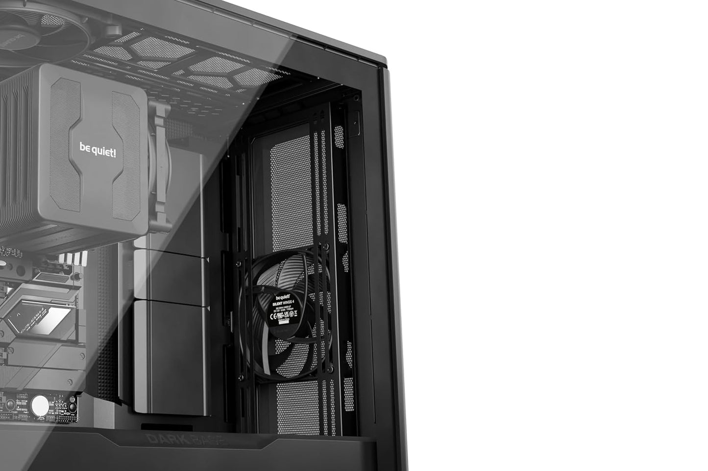 Dark Base 701 Mid Tower PC Case | Mesh Front | Airflow Optimized | 3 Pre-Installed Silent Wings 4 Fans | ARGB Lighting with Controller | Tempered Glass | PWM and ARGB Hub | Black | BGW58