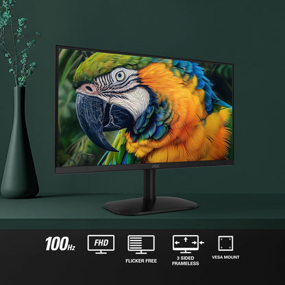AOC 22B2HM2 22" Full HD (1920 x 1080) 100Hz LED Monitor, Adaptive Sync, VGA x1, HDMI x1, Flicker-Free, Low Blue Light, HDR Ready, VESA, Tilt Adjust, Earphone Out, Eco-Friendly
