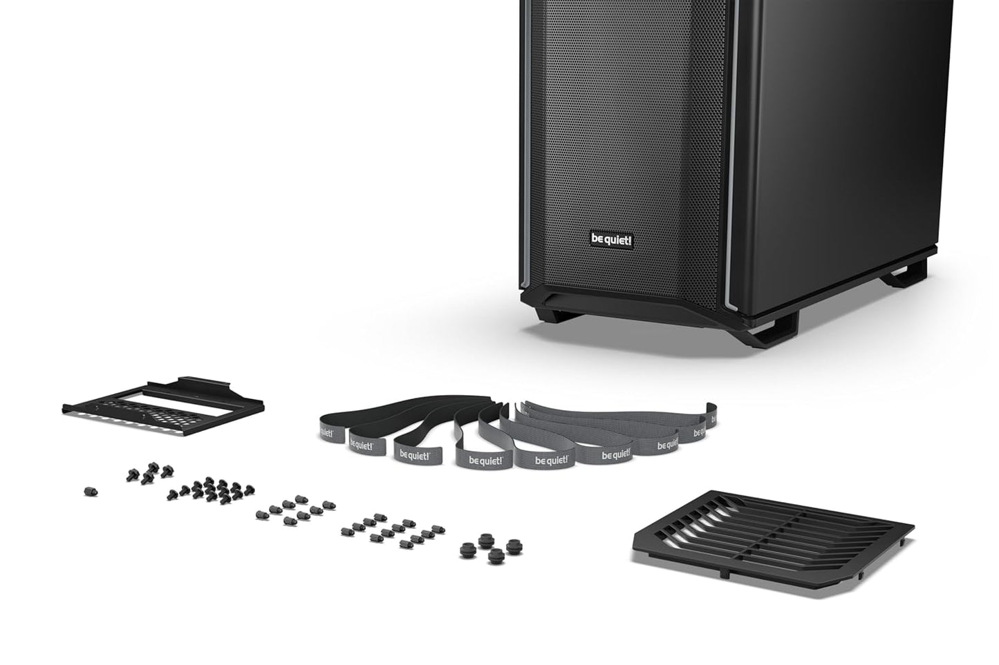 Dark Base 701 Mid Tower PC Case | Mesh Front | Airflow Optimized | 3 Pre-Installed Silent Wings 4 Fans | ARGB Lighting with Controller | Tempered Glass | PWM and ARGB Hub | Black | BGW58
