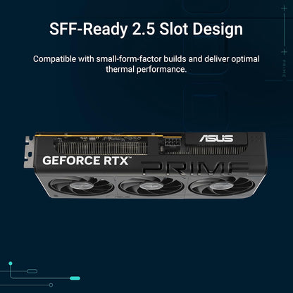 ASUS The SFF-Ready Prime GeForce RTX™ 5060 8GB GDDR7 Graphics Card (PCIe® 5.0, 8GB GDDR7, HDMI®/DP 2.1, 2.5-Slot, Axial-tech Fans, Dual BIOS)