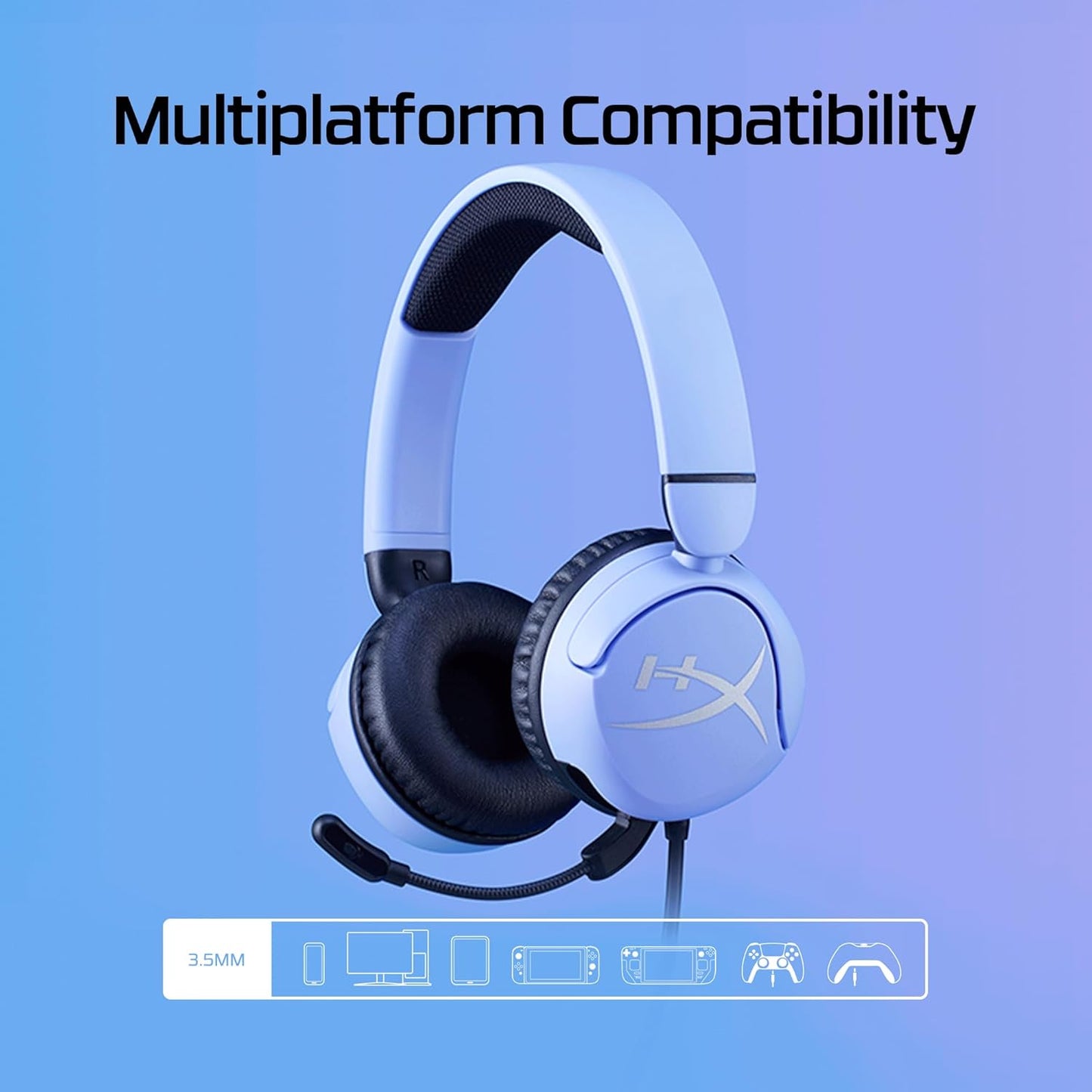 HyperX - Cloud Mini Wired Headset for PC, PS5, PS4, Xbox Series X|S, Xbox One, Nintendo Switch, Chromebook, and Mobile - Lavender or Black Option