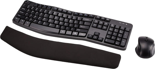 Ergonomic Wireless Keyboard and Mouse Combo for Comfortable PC and Laptop Use, 2.4 GHz USB, Black