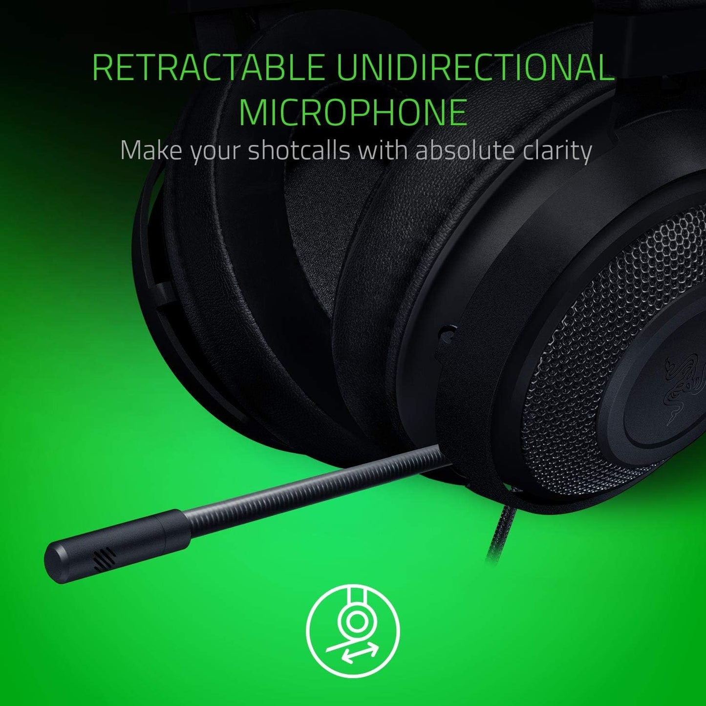Razer Kraken Gaming Headset: Lightweight Aluminum Frame - Retractable Noise Isolating Microphone - for PC, PS4, PS5, Switch, Xbox One, Xbox Series X & S, Mobile - 3.5 mm Headphone Jack - Multiple Color Options