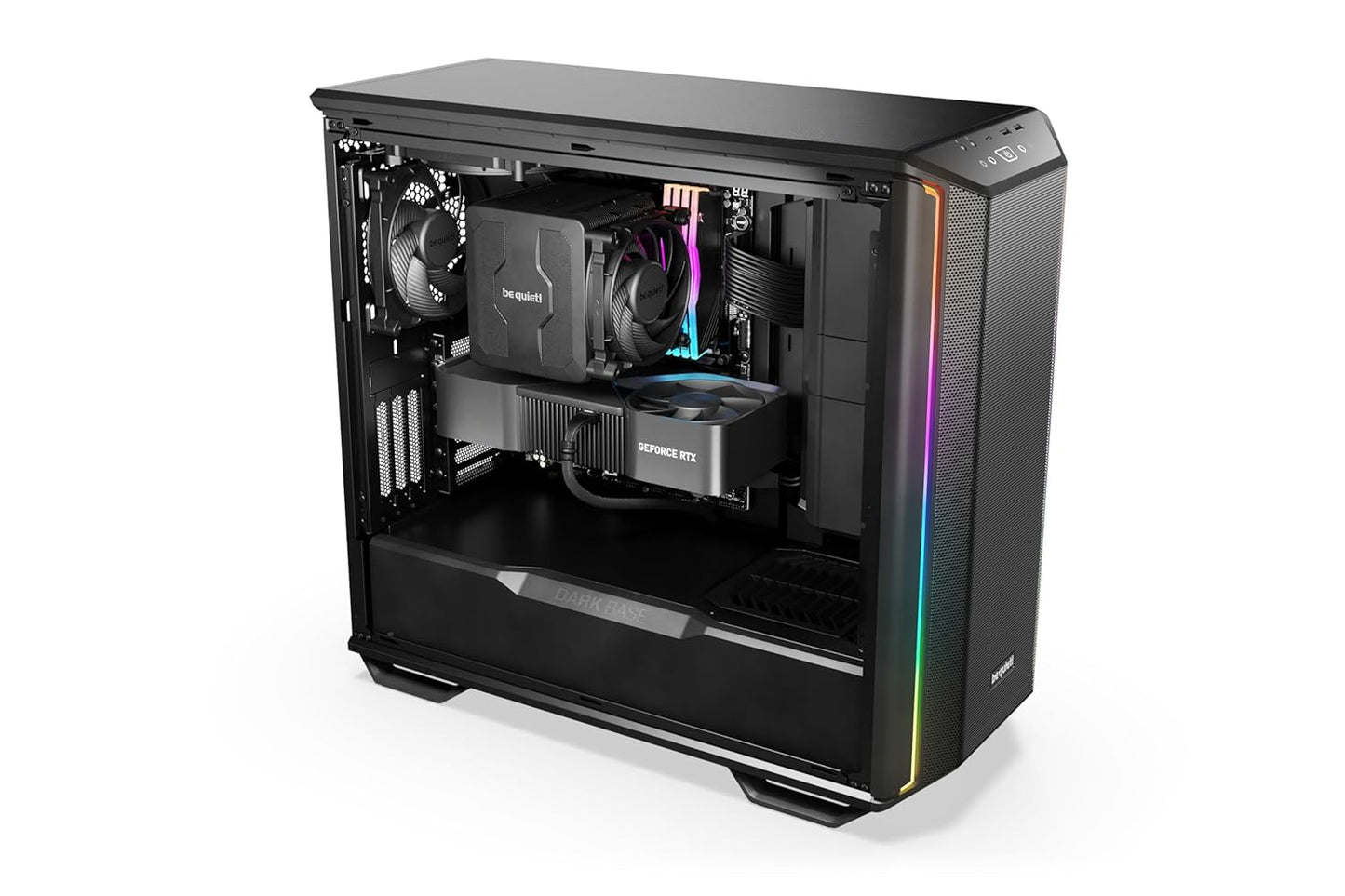 Dark Base 701 Mid Tower PC Case | Mesh Front | Airflow Optimized | 3 Pre-Installed Silent Wings 4 Fans | ARGB Lighting with Controller | Tempered Glass | PWM and ARGB Hub | Black | BGW58
