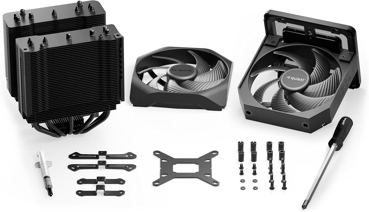 be quiet! Dark Rock Elite Air CPU Cooler | 2X Silent Wings 135mm PWM Fans | Speed Switch with 2 Modes | High-Performance Heat Pipes | Front Fan Rail System | Enhanced RAM Compatibility | BK037