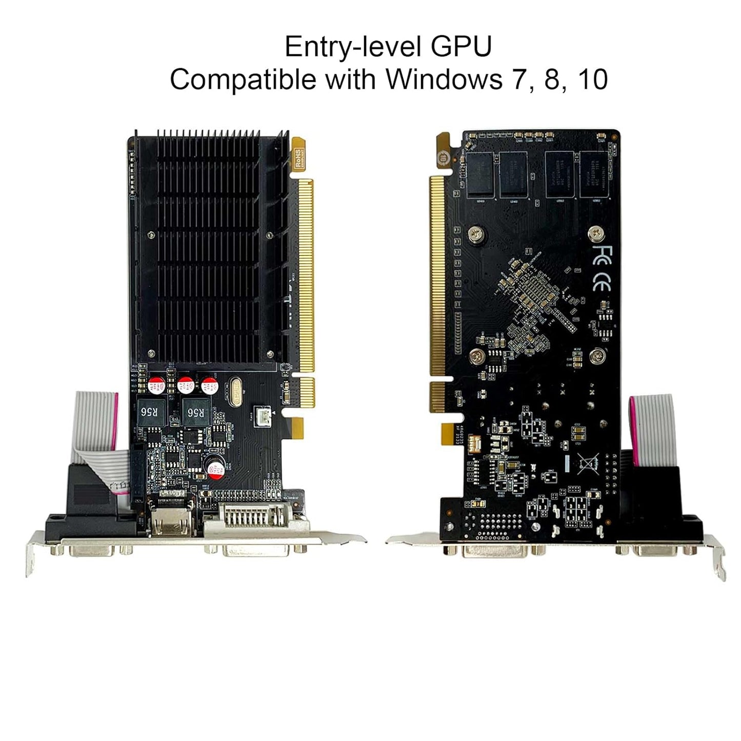 Radeon HD 5450 2GB Graphics Card, GDDR3 64-bit, HDMI DVI VGA, Low Profile, PCI Express x16, DirectX 11, Video Card PC, Computer GPU, Support 2 Monitors