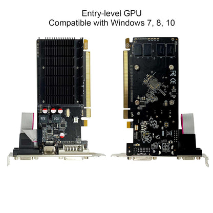 Radeon HD 5450 2GB Graphics Card, GDDR3 64-bit, HDMI DVI VGA, Low Profile, PCI Express x16, DirectX 11, Video Card PC, Computer GPU, Support 2 Monitors