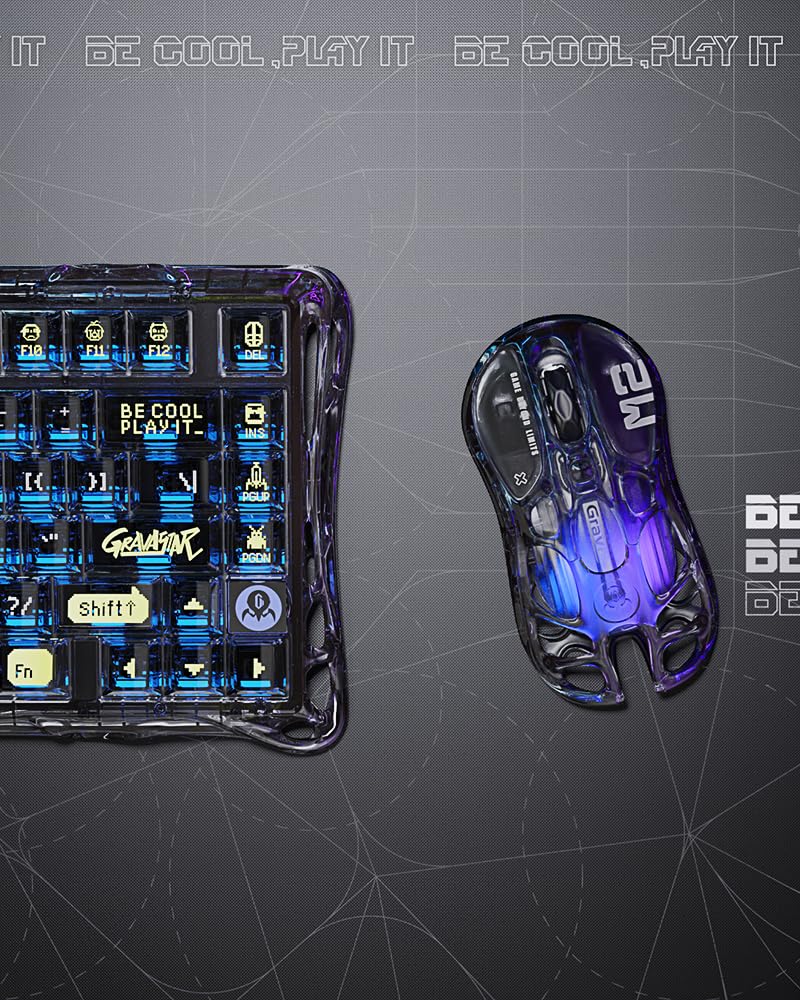 GravaStar Mercury K1 Lite 75% Wireless Gaming Keyboard and Mercury M2 Wireless Gaming Mouse