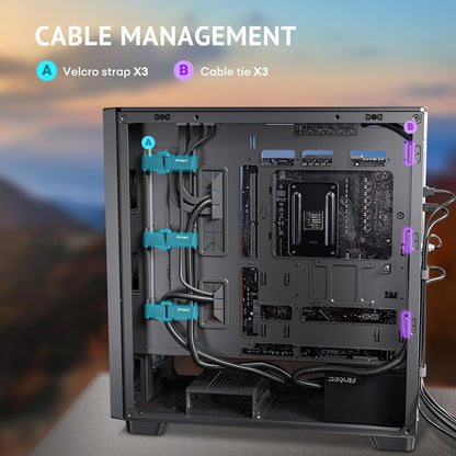 Antec Flux SE, Sound-Dampening Side Panels, 5 x PWM Fans Included, Front Panel with Walnut Wood, Type-C, 420mm Radiator& Back Connect Motherboard Support, Silent Case, Mid E-ATX Tower PC Case