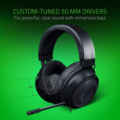 Razer Kraken Gaming Headset: Lightweight Aluminum Frame - Retractable Noise Isolating Microphone - for PC, PS4, PS5, Switch, Xbox One, Xbox Series X & S, Mobile - 3.5 mm Headphone Jack - Multiple Color Options