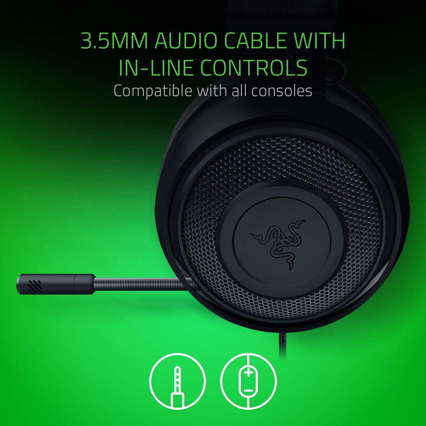 Razer Kraken Gaming Headset: Lightweight Aluminum Frame - Retractable Noise Isolating Microphone - for PC, PS4, PS5, Switch, Xbox One, Xbox Series X & S, Mobile - 3.5 mm Headphone Jack - Multiple Color Options