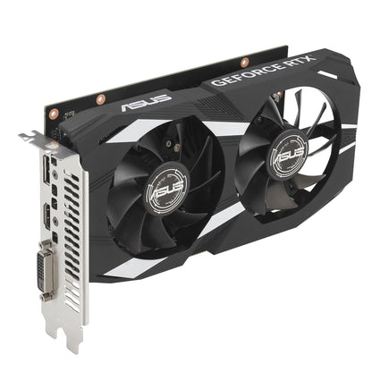 ASUS Dual NVIDIA GeForce RTX 3050 6GB OC Edition Gaming Graphics Card - PCIe 4.0, 6GB GDDR6 Memory, HDMI 2.1, DisplayPort 1.4a, 2-Slot Design, Axial-tech Fan Design, 0dB Technology, Steel Bracket