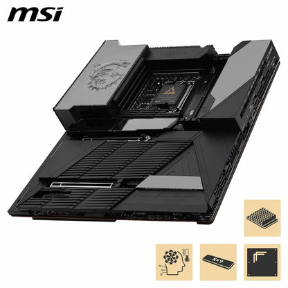 MSI MEG Z890 GODLIKE, E-ATX - Supports Intel Core Ultra Processors (Series 2), LGA 1851 - Dynamic Dashboard III, EZ Slide M.2, DDR5 (9200+ MT/s OC), M.2 & PCIe 5.0, Thunderbolt 5, Wi-Fi 7, 10G LAN