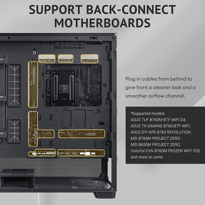 Antec Flux SE, Sound-Dampening Side Panels, 5 x PWM Fans Included, Front Panel with Walnut Wood, Type-C, 420mm Radiator& Back Connect Motherboard Support, Silent Case, Mid E-ATX Tower PC Case